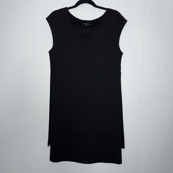 Lafayette 148 New York Women’s Layered Shift Dress Black Size Medium - Picture 1 of 6